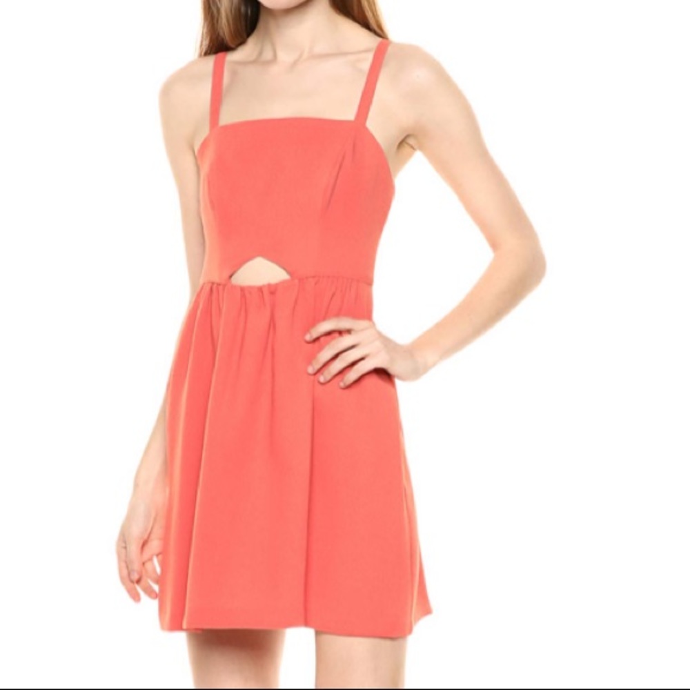 Peach cutout fitnflare dress